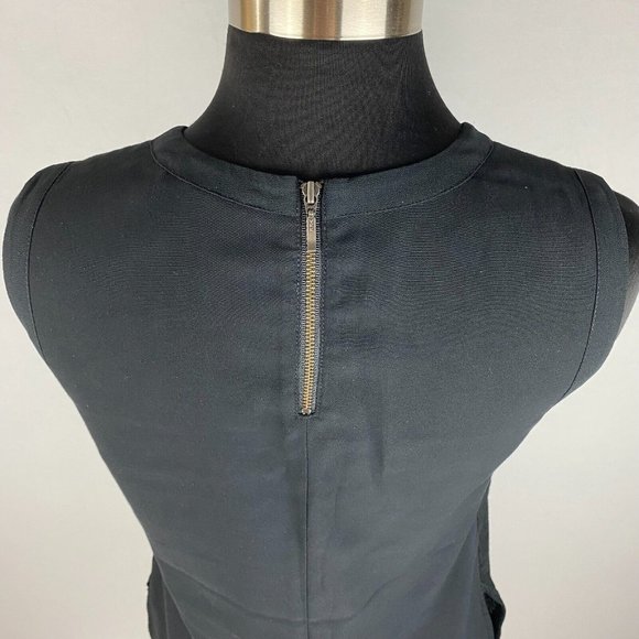 Nic + Zoe XS Black Textured Front Partial Back Zip Tank Top Hi-Lo Slit Sides - Picture 11 of 12